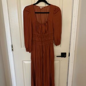 Burnt Orange Midi Dress